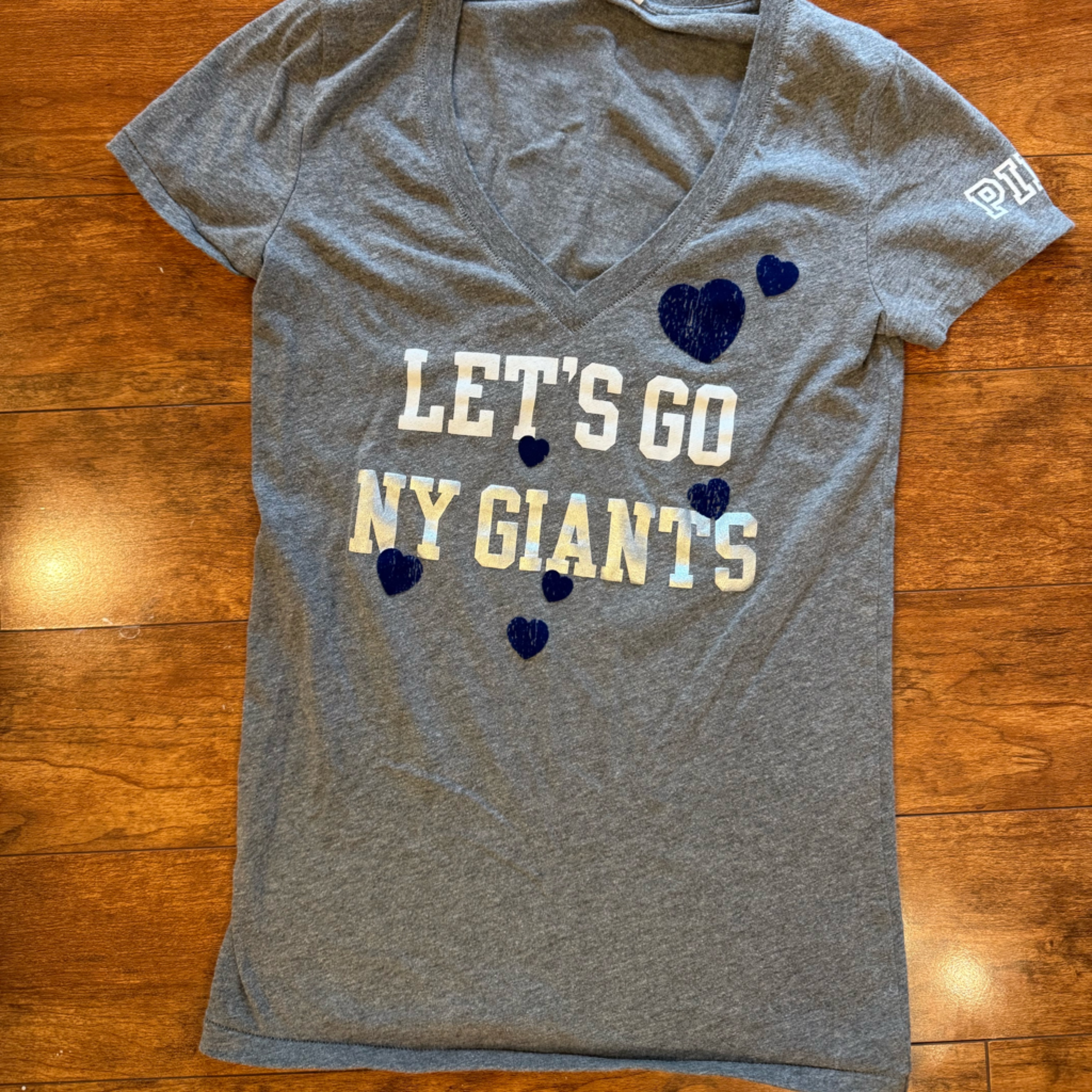 Pink Victoria's Secret Gray Ny Giants Tee